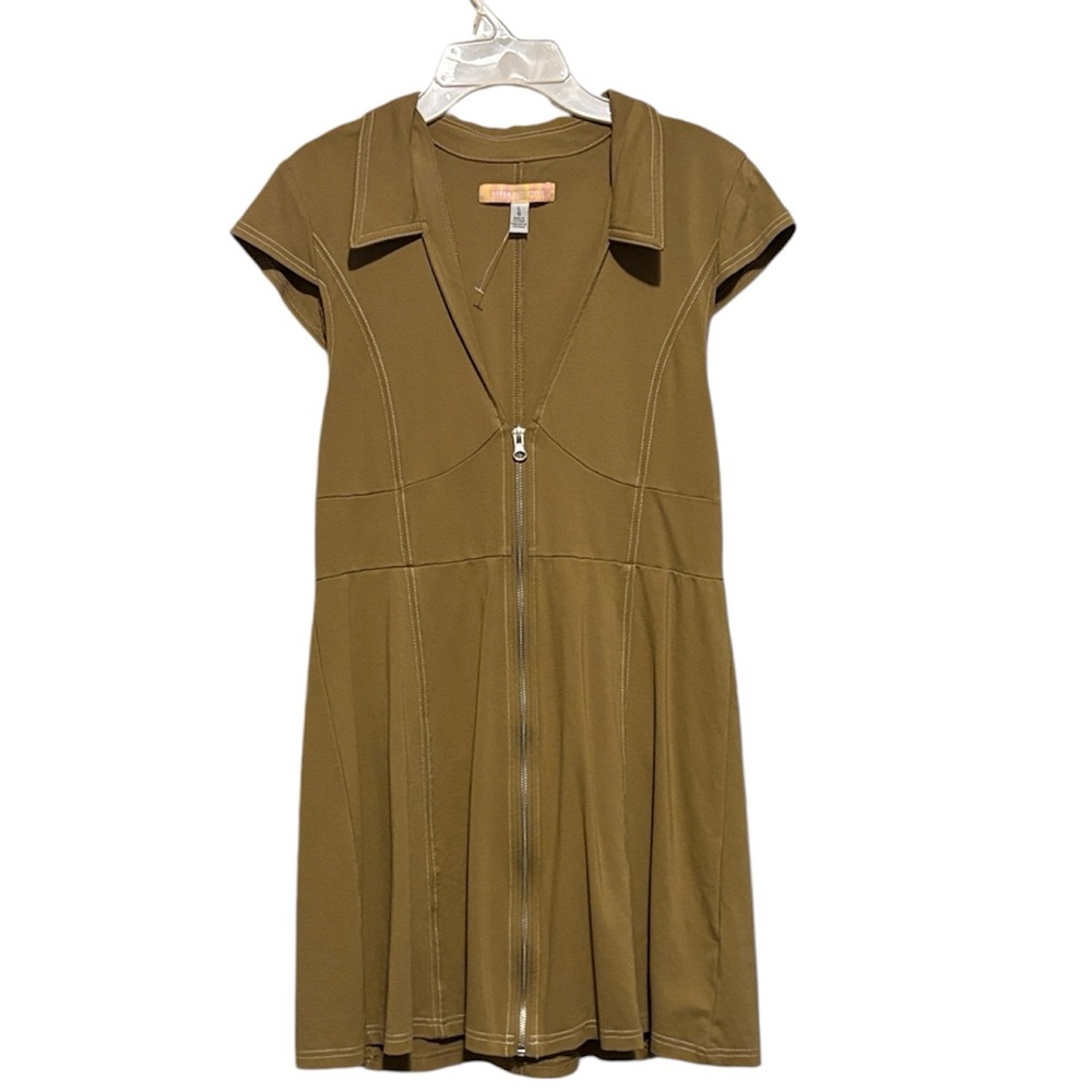 Urban Outfitters Khaki Zip-Up Dress